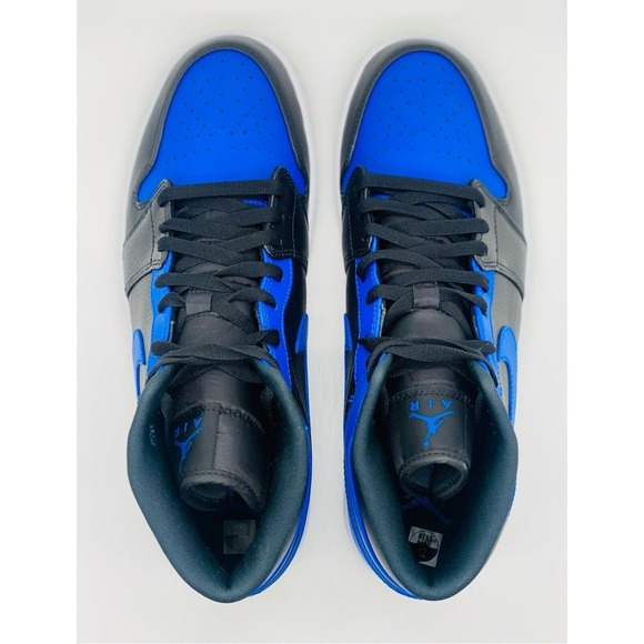 NEW Nike Air Jordan 1 Mid 'Hyper Royal Blue' Black 554724-077 Men’s Size Multi - Picture 5 of 6